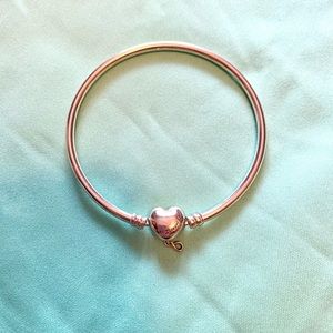 Pandora heart and infinity clasp bangle